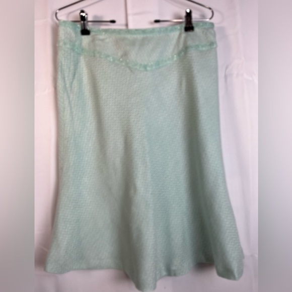 Worthington Womens teal Blue sequined waist flare knee length Skirt size 12 NWT - Picture 1 of 14